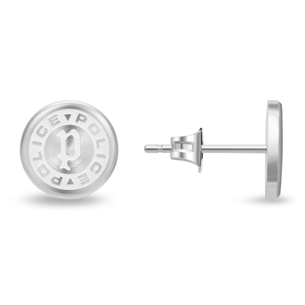 Police Unisex Stud Earrings Silver Stainless Steel Earrings Silver Stud Earrings buy cheap online