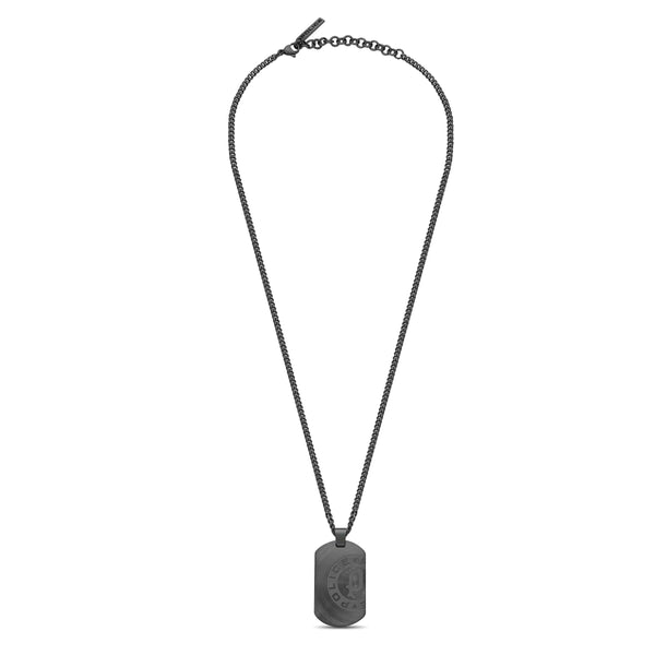 Collana a catena da uomo della polizia Collana a catena con ciondolo nero in acciaio inossidabile Collana a catena da uomo Collana da uomo regalo