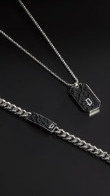 Bracciale da uomo Police in argento da 21 cm con catena in acciaio inossidabile, bracciale da uomo con catena in argento