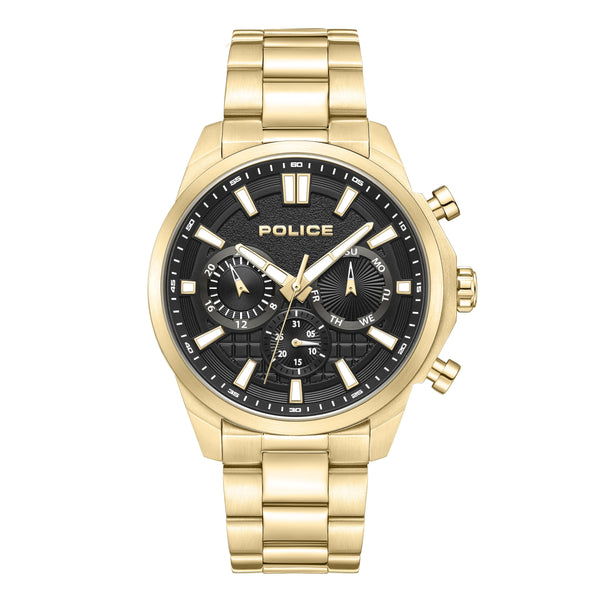 Cronografo da uomo Police Orologio da polso da uomo in oro 42 mm in acciaio inossidabile Cronografi