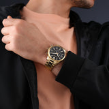 Cronografo da uomo Police Orologio da polso da uomo in oro 42 mm in acciaio inossidabile Cronografi