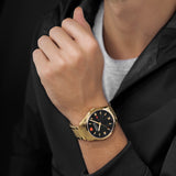 Swiss Military Hanowa Men's Wristwatch Analog Gold/Black 42mm Stainless Steel Men's Watch Chronograph Date Bracelets