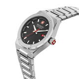 Swiss Military Hanowa Unisex Analogue Wristwatch Stainless Steel Silver/Black 40mm Sidewinder Men's Watch Chronograph Wristwatch Swiss Made