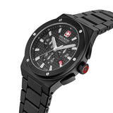 Swiss Military Hanowa Men's Wristwatch Chronograph Black 42mm Stainless Steel Men's Watch Wristwatch Chronographs Watches Bracelets