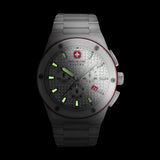 Swiss Military Hanowa Orologio da polso unisex Bianco/Rosso 42 mm Orologio da uomo in acciaio inossidabile Cronografo Orologio da polso al quarzo