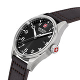 Swiss Military Hanowa Orologio da uomo Pelle Nero 42mm - Orologi Orologio da uomo Swiss Made - Orologio da uomo Cronografo - Orologio Nero