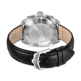Swiss Military Hanowa Men's Chronograph Watches Leather/Stainless Steel Blue/Black 42mm Men's Watch Wristwatch Chronograph Swiss Made