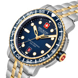 Swiss Military Hanowa Orologio Marlin Nero da Uomo 42mm Orologio da Uomo in Acciaio Inossidabile Blu/Oro Orologio da Polso Cronografo Orologio Subacqueo