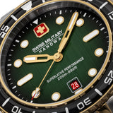 Swiss Military Hanowa Men's Wristwatch Stainless Steel Silver/Gold 42mm - Swiss Made Watch Chronograph Men's Watches