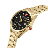 Swiss Military Hanowa Men's Wristwatches PIONEER Gold 42mm Stainless Steel Men's Watch Chronograph Wristwatch Analog Quartz
