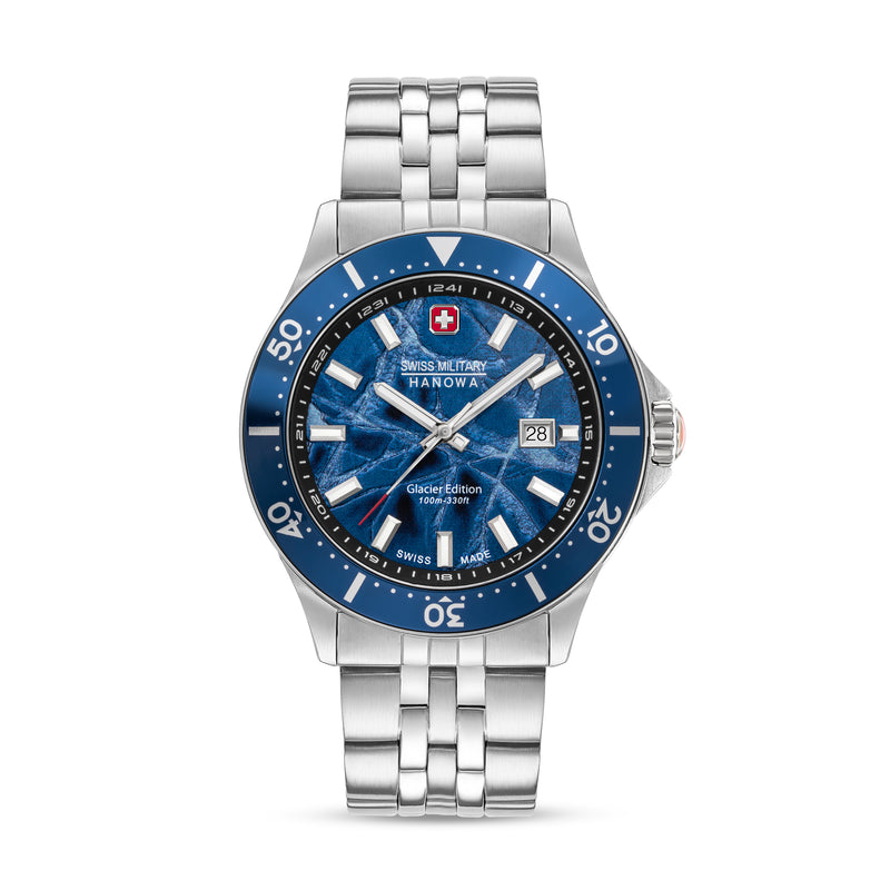Swiss Military Hanowa Orologio analogico unisex Acciaio inossidabile Blu 42 mm Orologi da uomo cronografi Swiss Made