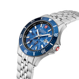 Swiss Military Hanowa Orologio analogico unisex Acciaio inossidabile Blu 42 mm Orologi da uomo cronografi Swiss Made