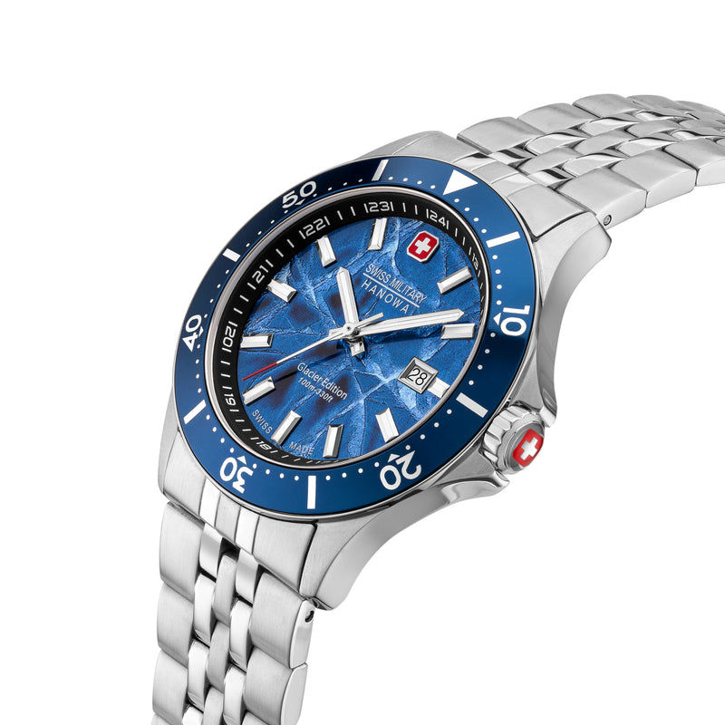 Swiss Military Hanowa Orologio analogico unisex Acciaio inossidabile Blu 42 mm Orologi da uomo cronografi Swiss Made