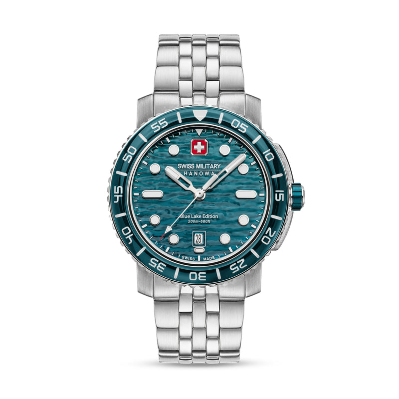 Swiss Military Hanowa Orologio da polso da uomo Analogico Blu/Argento 42 mm Cronografo da uomo in acciaio inossidabile