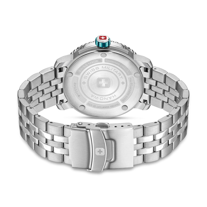 Swiss Military Hanowa Orologio da polso da uomo Analogico Blu/Argento 42 mm Cronografo da uomo in acciaio inossidabile