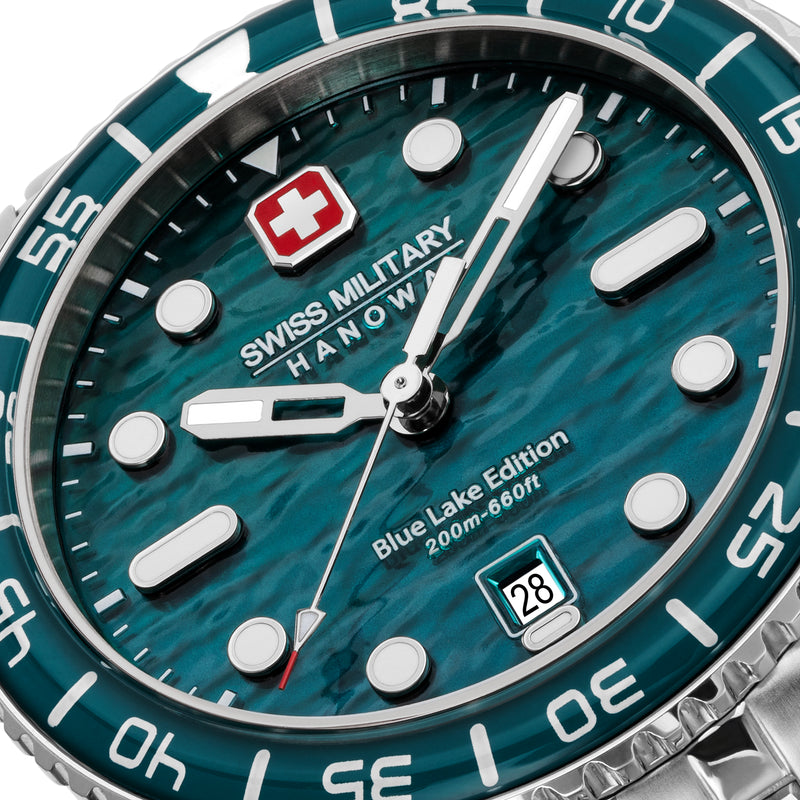 Swiss Military Hanowa Orologio da polso da uomo Analogico Blu/Argento 42 mm Cronografo da uomo in acciaio inossidabile
