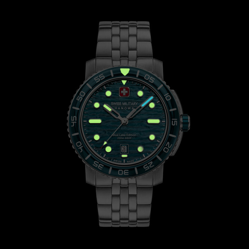 Swiss Military Hanowa Orologio da polso da uomo Analogico Blu/Argento 42 mm Cronografo da uomo in acciaio inossidabile