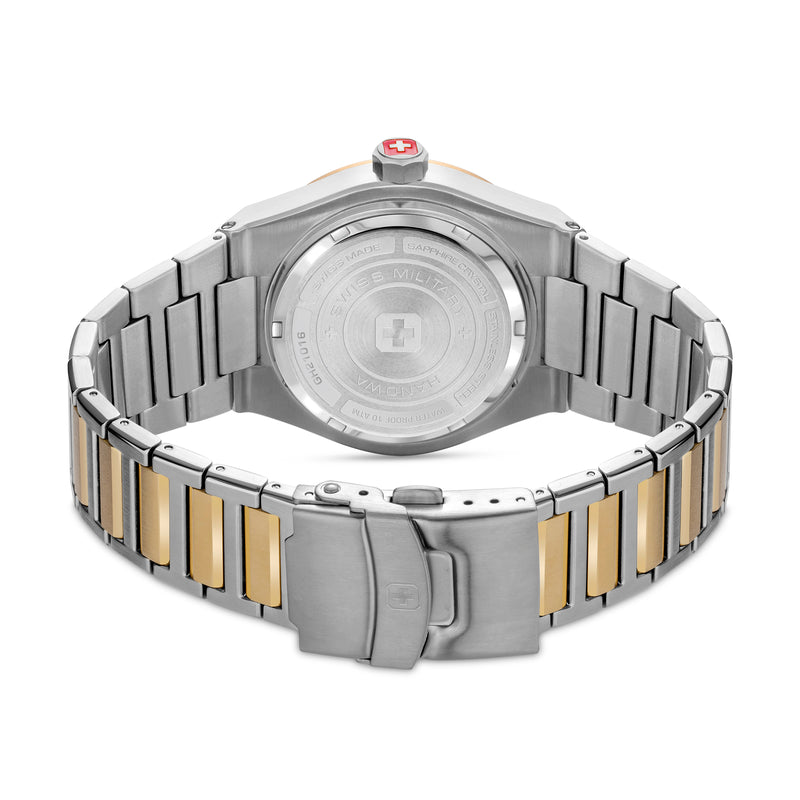 Swiss Military Hanowa Orologio da uomo 40 mm Acciaio inossidabile/Oro Orologio Argento/Oro - Orologio svizzero Orologio da uomo Cronografo