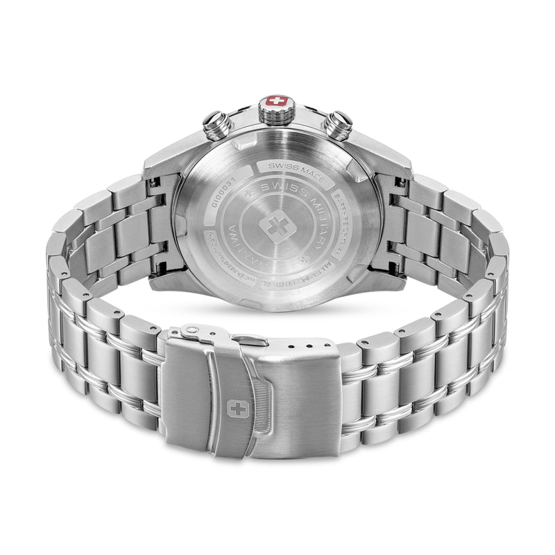 Swiss Military Hanowa Men's Chronograph Watch Stainless Steel Blue 42mm Men's Watch Wristwatch Chronograph Swiss Made