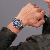 Swiss Military Hanowa Men's Chronograph Watch Stainless Steel Blue 42mm Men's Watch Wristwatch Chronograph Swiss Made