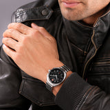Swiss Military Hanowa Men's Wrist Watch Chronograph 42mm Stainless Steel Silver/Black Men's Wrist Watch Chronograph Swiss Made