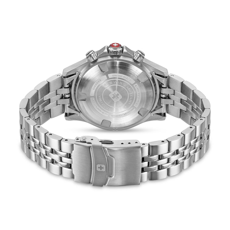 Orologio cronografo da uomo Swiss Military Hanowa Orologio da polso Cronografo da uomo in acciaio inossidabile nero