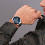 Orologio da uomo Swiss Military Hanowa con cronografo in acciaio inossidabile blu/argento