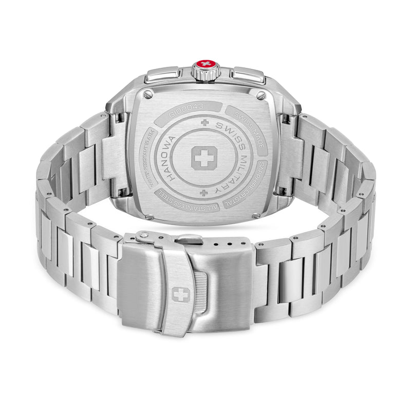 Orologio da uomo Swiss Military Hanowa cronografo in acciaio inossidabile nero 42 mm - ora, data e cronometro