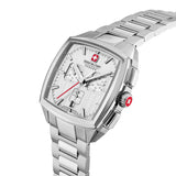 Swiss Military Hanowa Orologio da uomo Cronografo in acciaio inossidabile argento 42 mm - Prodotto in Svizzera - Orologio da uomo Cronografo - Orologio militare svizzero