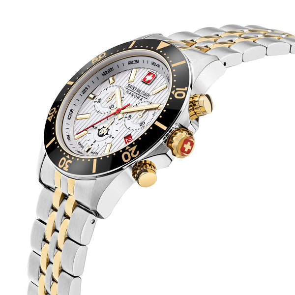 Swiss Military Hanowa Men's Wristwatch Chronograph Silver/Black/Gold 42mm Stainless Steel Watch Men's Watch Chronograph Wristwatch