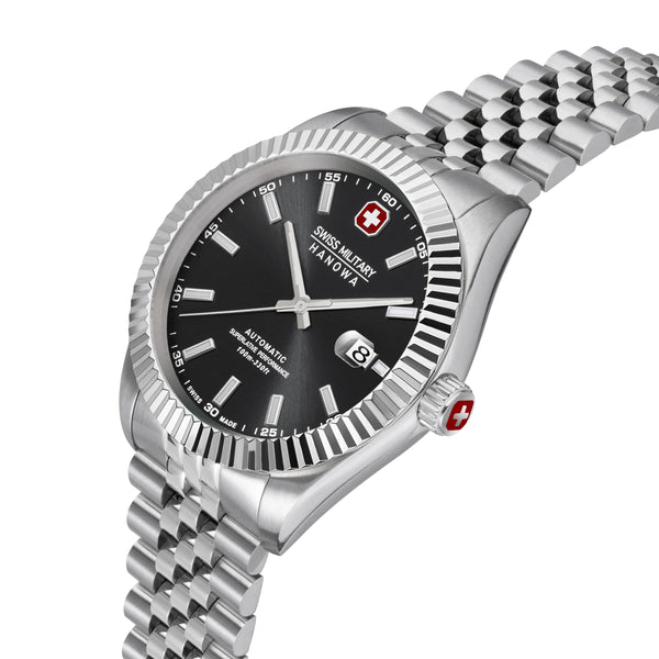 DILIGENTER Black Stainless Steel 42mm Herrenuhr Armbanduhr Chronograph Zeitmesser -  Swiss Made