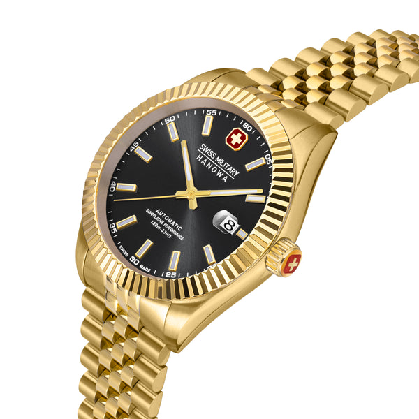 DILIGENTER Gold 42mm Edelstahl Uhr Automatik Chronograph Herrenuhr -  Swiss Made