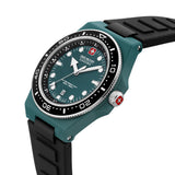 Swiss Military Hanowa Orologio analogico unisex Verde/Nero 42 mm Acciaio inossidabile/silicone Orologi da uomo Orologi da donna Swiss Made