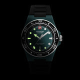Swiss Military Hanowa Orologio analogico unisex Verde/Nero 42 mm Acciaio inossidabile/silicone Orologi da uomo Orologi da donna Swiss Made