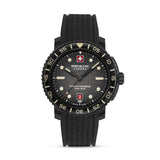 BLACK MARLIN 42mm Edelstahl/Gummi Schwarz Herrenuhr Chronograph - Swiss Made