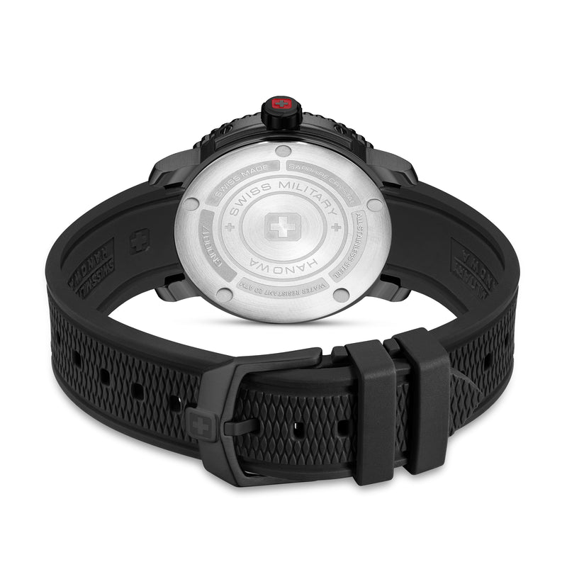BLACK MARLIN 42mm Edelstahl/Gummi Schwarz Herrenuhr Chronograph - Swiss Made