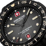 BLACK MARLIN 42mm Edelstahl/Gummi Schwarz Herrenuhr Chronograph - Swiss Made