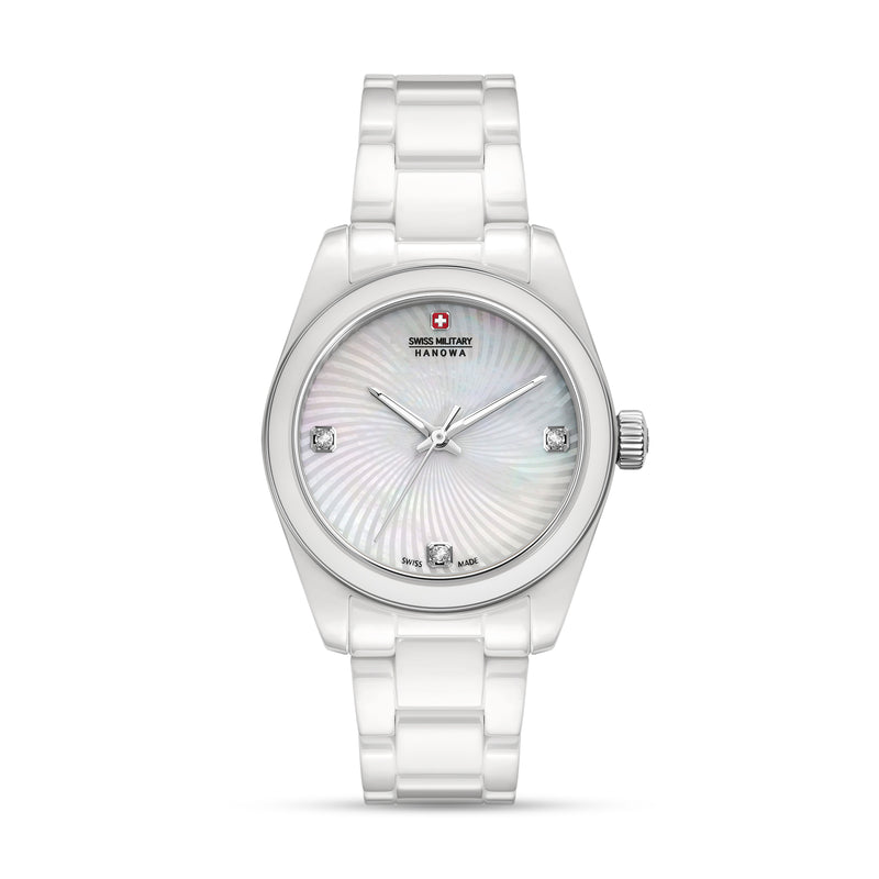 Swiss Military Hanowa Orologio da donna Argento 36 mm Acciaio inossidabile Orologio svizzero Made in Italy Cronografo Orologio da donna Orologio da polso Orologi