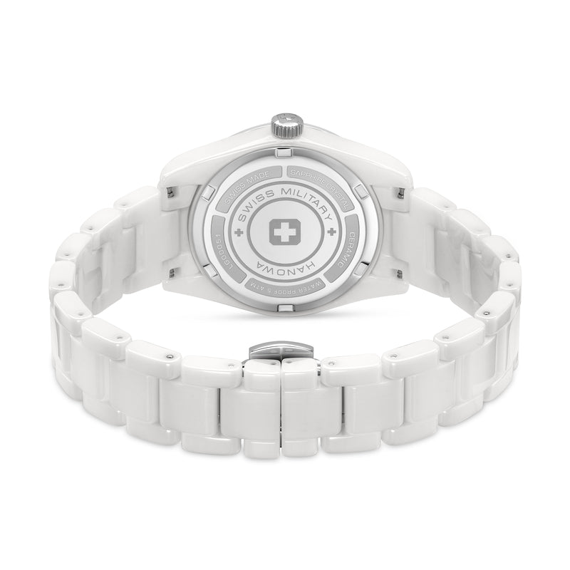 Swiss Military Hanowa Orologio da donna Argento 36 mm Acciaio inossidabile Orologio svizzero Made in Italy Cronografo Orologio da donna Orologio da polso Orologi