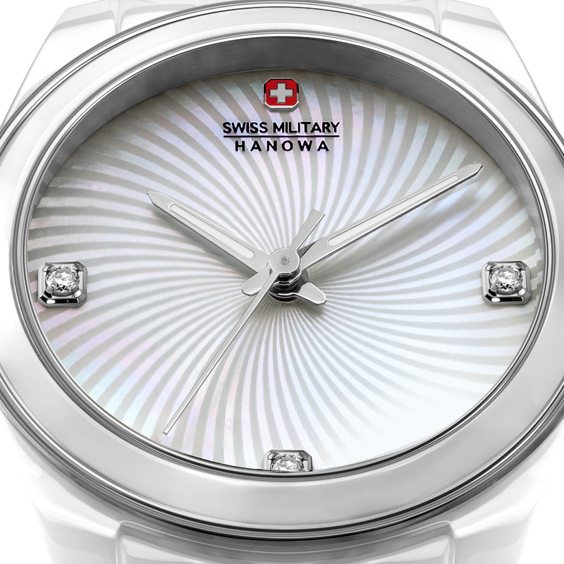 Swiss Military Hanowa Orologio da donna Argento 36 mm Acciaio inossidabile Orologio svizzero Made in Italy Cronografo Orologio da donna Orologio da polso Orologi