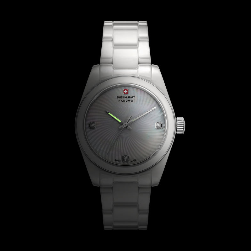 Swiss Military Hanowa Orologio da donna Argento 36 mm Acciaio inossidabile Orologio svizzero Made in Italy Cronografo Orologio da donna Orologio da polso Orologi
