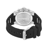 Orologio cronografo da uomo Police Nero/Argento 44 mm Bracciale in acciaio inossidabile/silicone - Orologio cronografo da uomo al quarzo