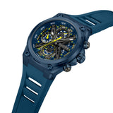 Police Men's Wristwatch Chronograph Blue/Yellow 44mm - Watches Wristwatch Men's Watch Chronograph Sports Watch - Police Watch