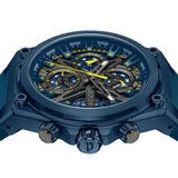 Police Men's Wristwatch Chronograph Blue/Yellow 44mm - Watches Wristwatch Men's Watch Chronograph Sports Watch - Police Watch
