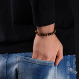 Police Herren Armband Tigerauge Schwarz Perlen Edelstahl Armband Herren Schmuck Kette Geschenk