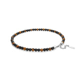 Police Men's Necklace Tiger Eye Black Brown Stainless Steel Chain Jewelry Men's Chain Necklace