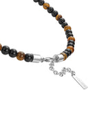 Police Men's Necklace Tiger Eye Black Brown Stainless Steel Chain Jewelry Men's Chain Necklace