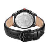STONE MARTEN Leder Schwarz Rot 42mm - Swiss Made