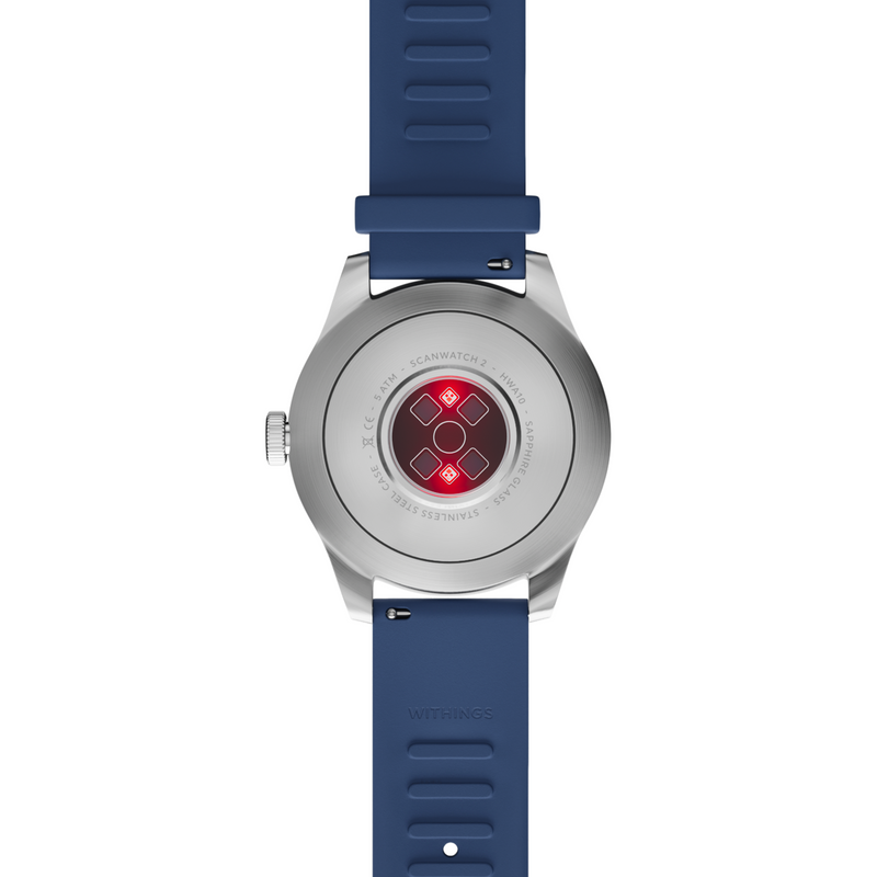 Withings ScanWatch 2 - Blau 42mm + Gratis Withings Lederarmband