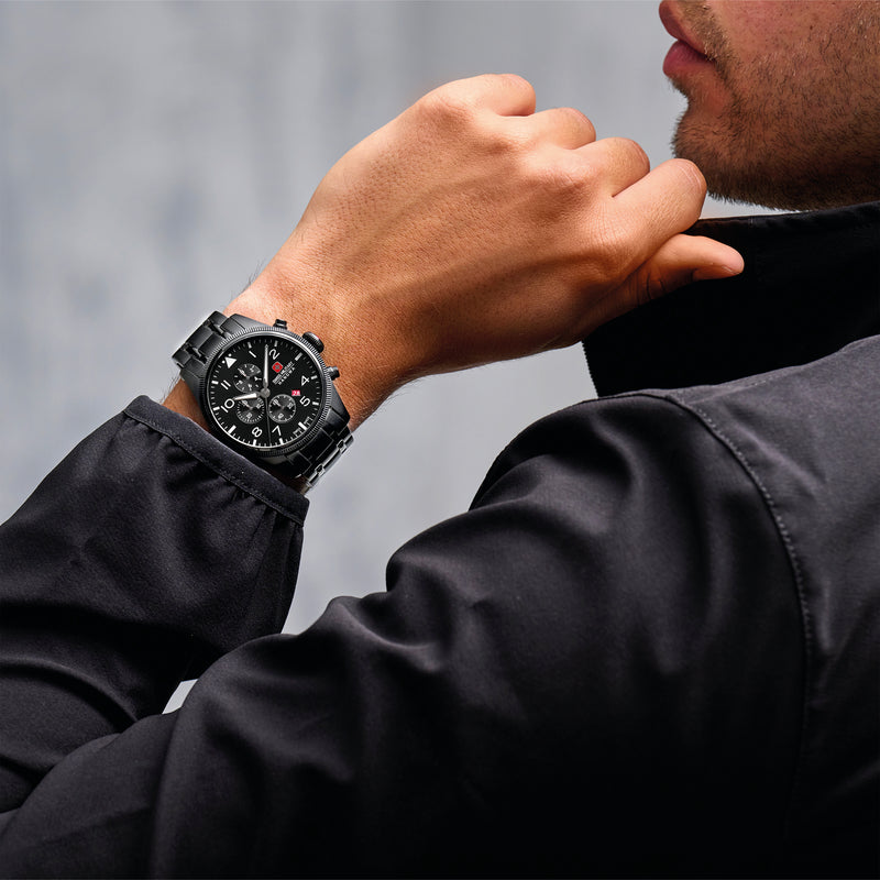 THUNDERBOLT CHRONO Schwarz 42 mm - Swiss Made